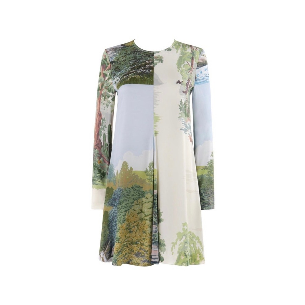 Stella McCartney "Aspen"‎ 2017 Resort Landscape Waterfall Print Dress Size 38